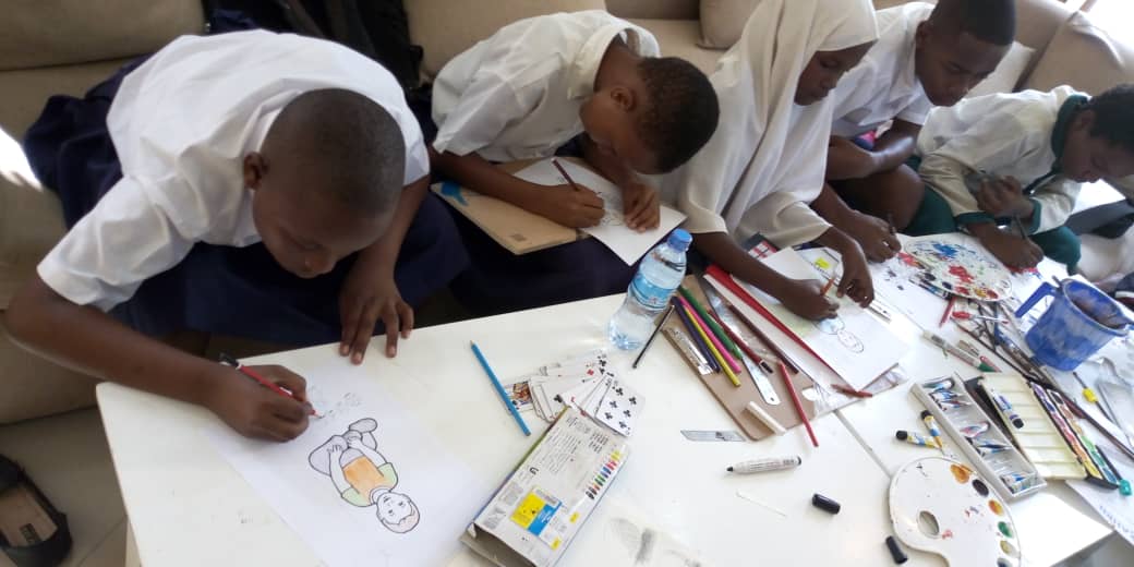 Children participating in human rights education activity