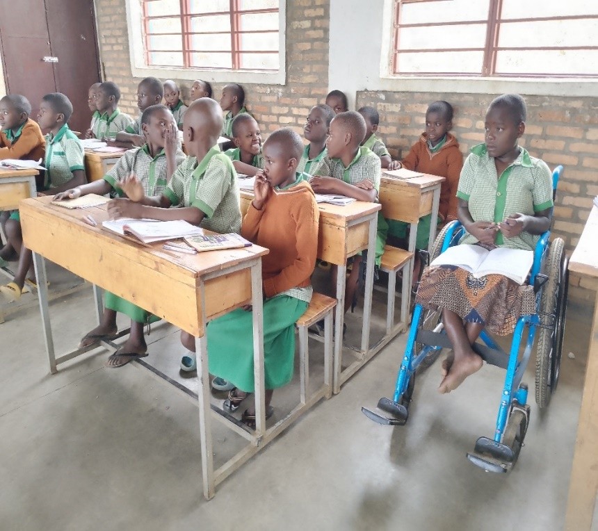 Children with disabilities in a classroom setting